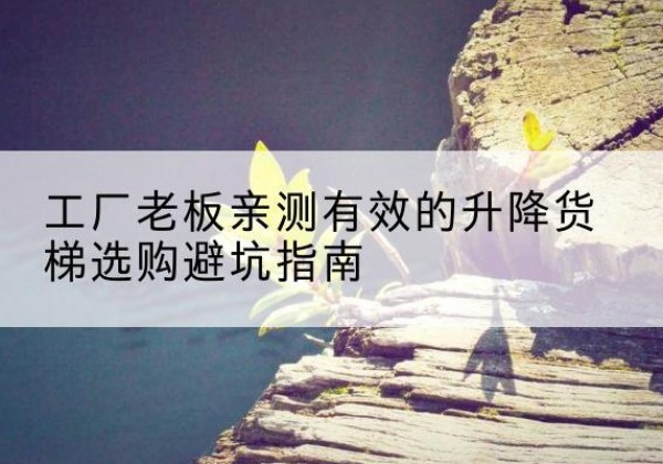 东河升降货梯怎么选-工厂老板亲测有效的升降货梯选购避坑指南